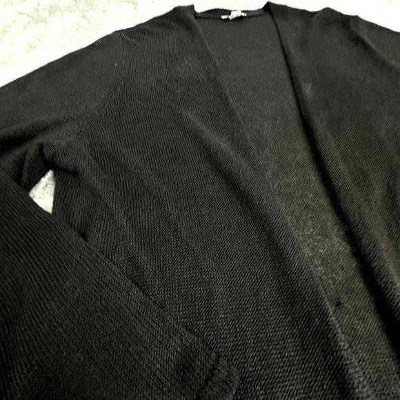 J. Jill Open‎ Front Long Cardigan Size Large Black Classy - Picture 7 of 9